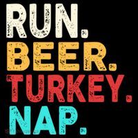 Run Beer Turkey Nap Thanksgiving Gift Women's Hoodie thumb 2