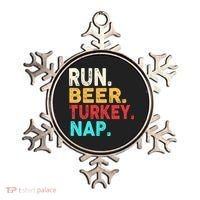 Run Beer Turkey Nap Thanksgiving Gift Ornament thumb 0