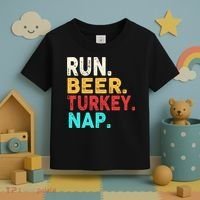 Run Beer Turkey Nap Thanksgiving Gift Toddler T-Shirt thumb 3