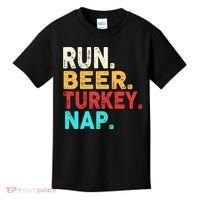 Run Beer Turkey Nap Thanksgiving Gift Kids T-Shirt thumb 0