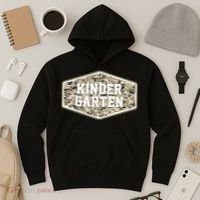Retro Back To School Old Camo Kindergarten Hoodie thumb 3