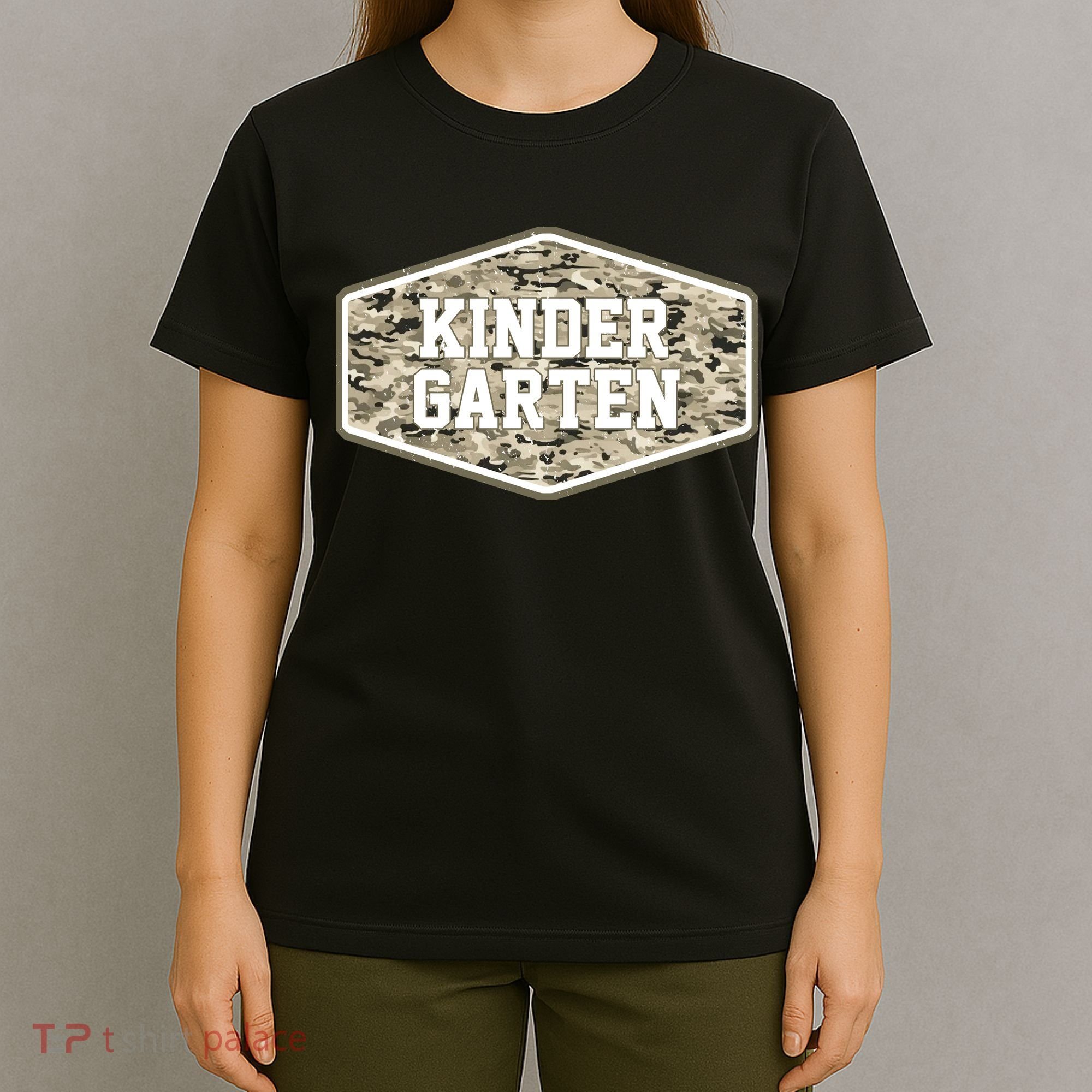 Retro Back To School Old Camo Kindergarten T-Shirt
