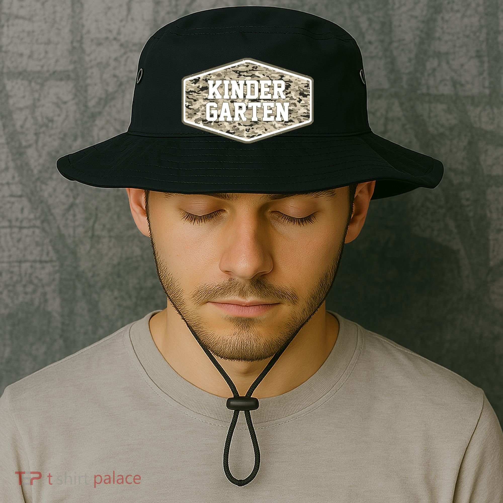 Retro Back To School Old Camo Kindergarten Bucket Hat