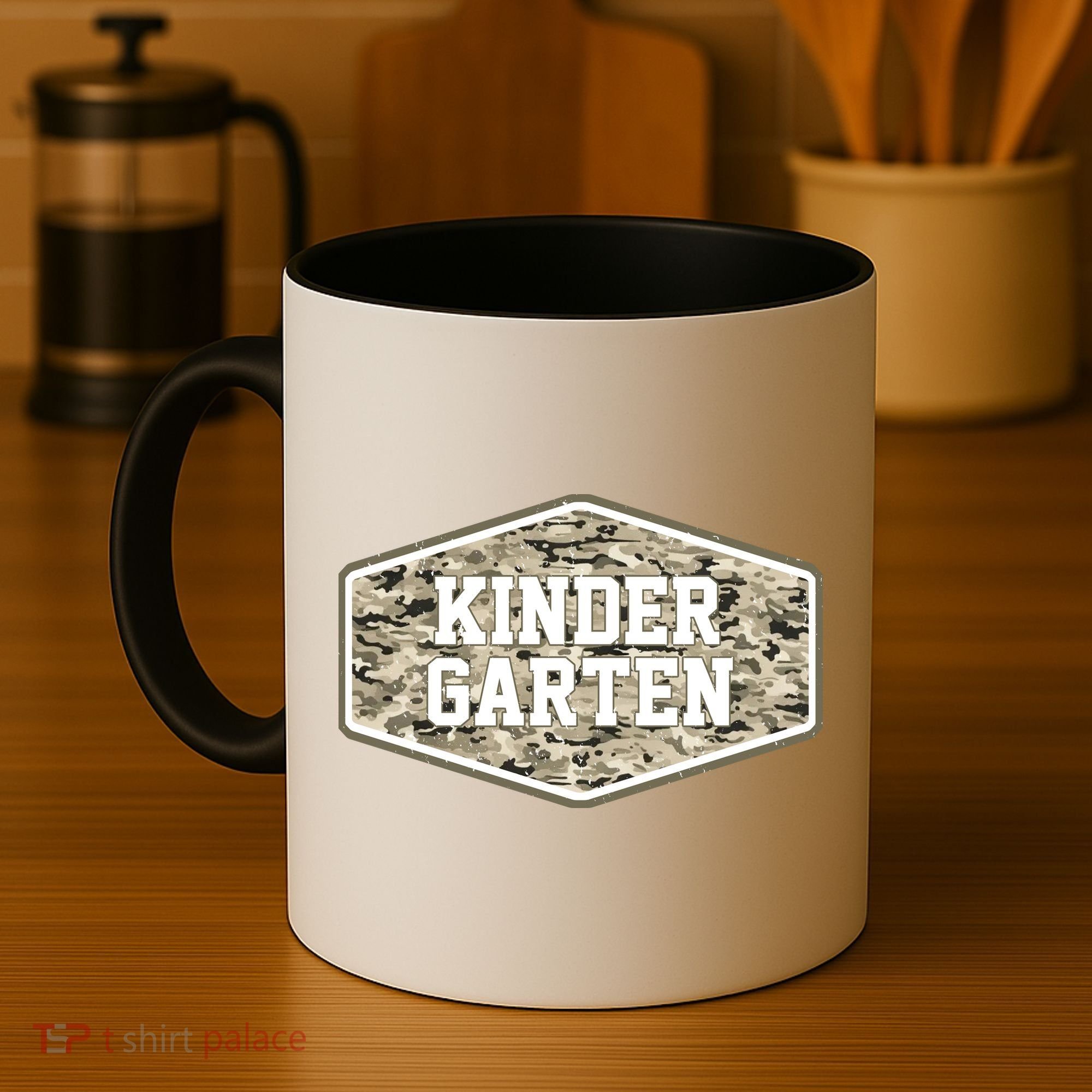 Retro Back To School Old Camo Kindergarten Coffee Mug