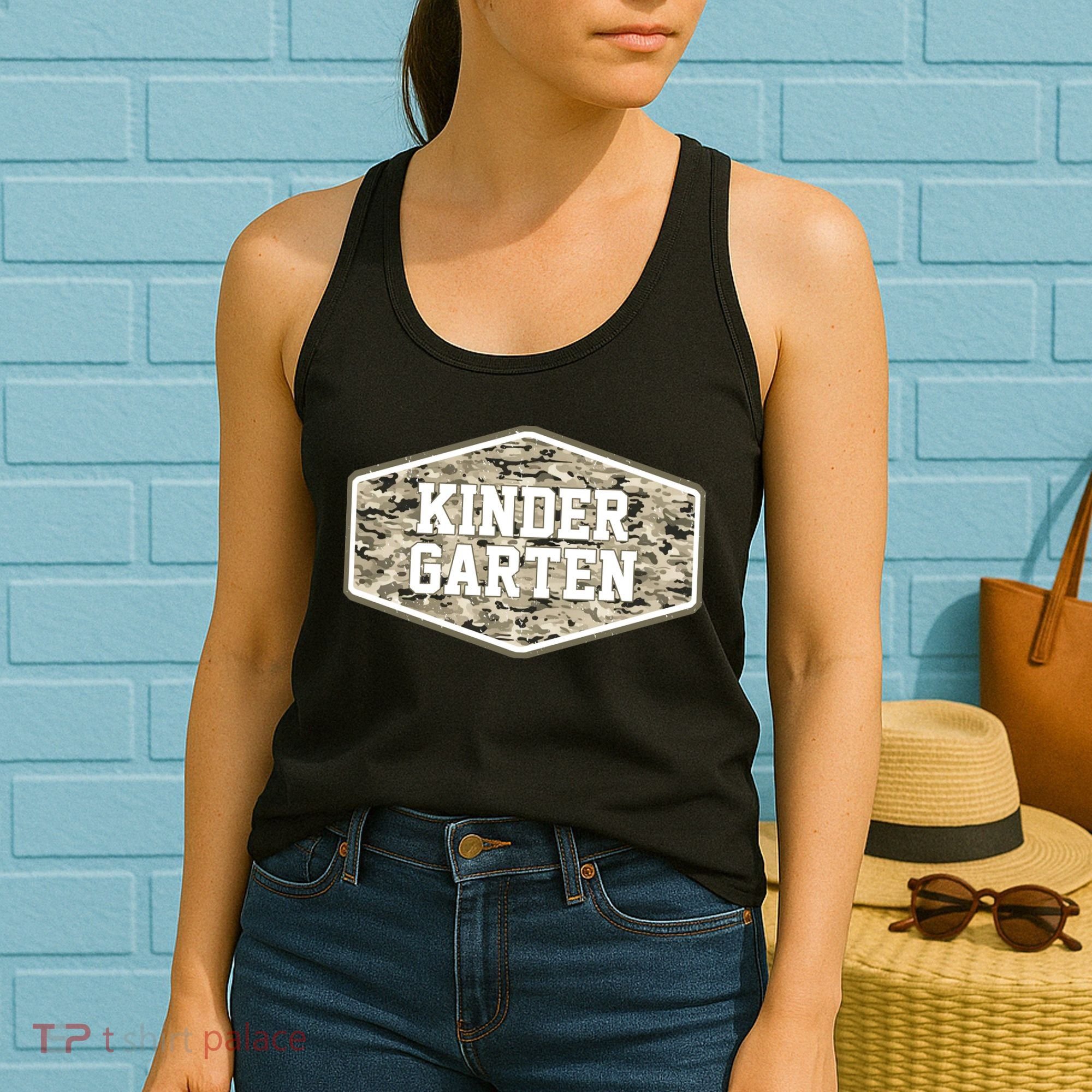 Retro Back To School Old Camo Kindergarten Women's Tank Top