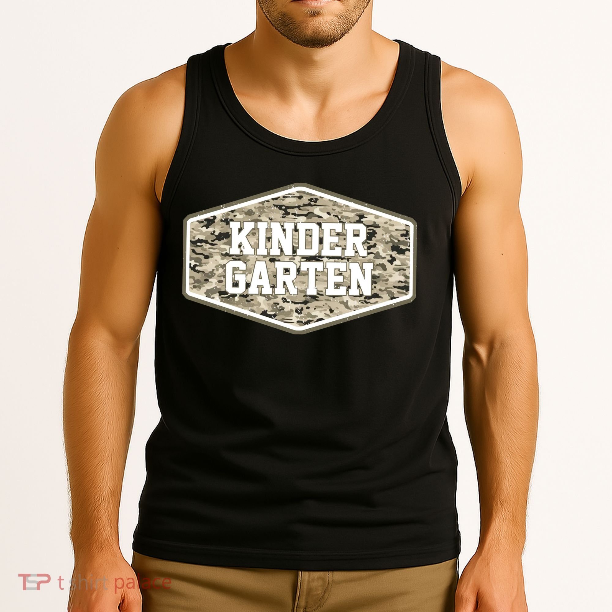 Retro Back To School Old Camo Kindergarten Tank Top
