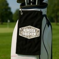 Retro Back To School Old Camo Kindergarten Golf Towel thumb 2