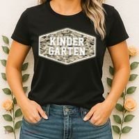 Retro Back To School Old Camo Kindergarten Women's T-Shirt thumb 2