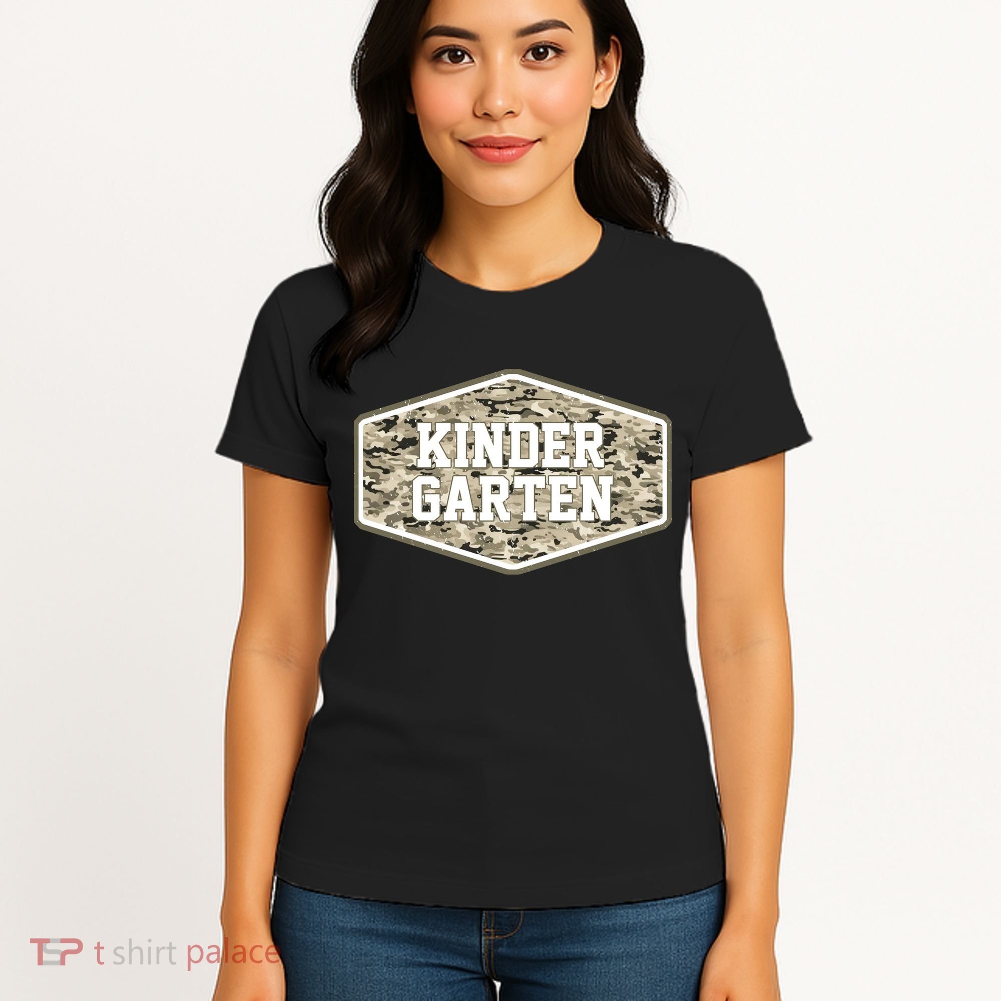 Retro Back To School Old Camo Kindergarten Women's T-Shirt