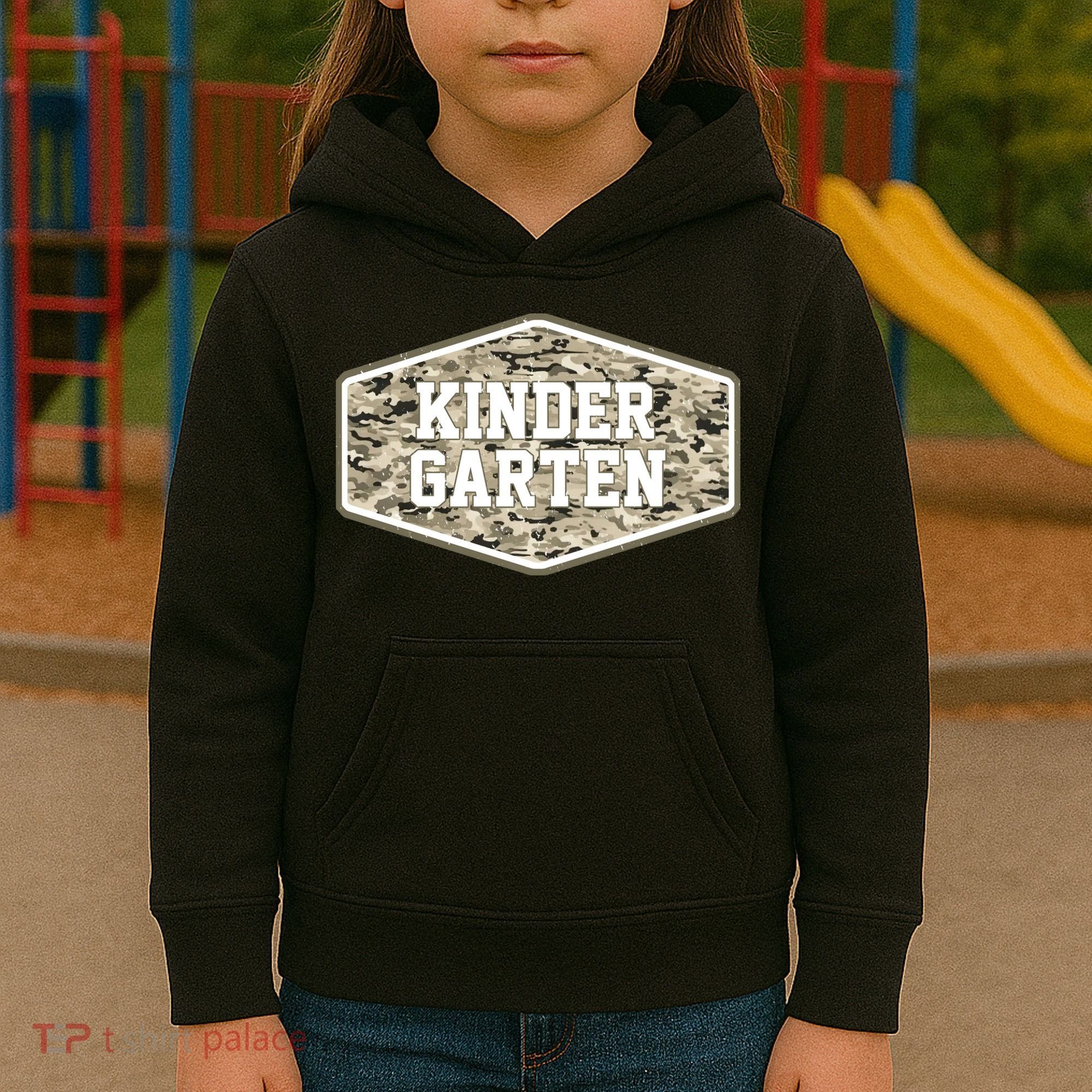 Retro Back To School Old Camo Kindergarten Kids Hoodie
