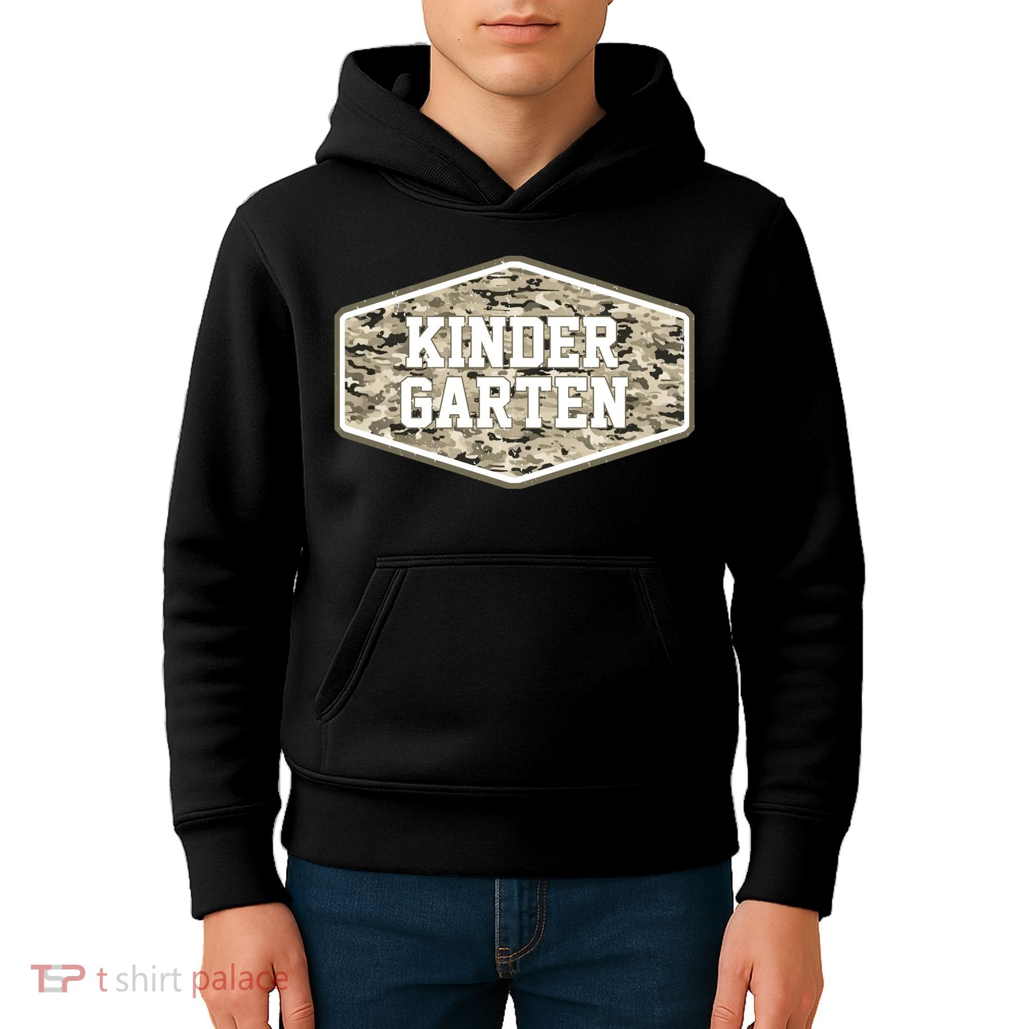 Retro Back To School Old Camo Kindergarten Kids Hoodie