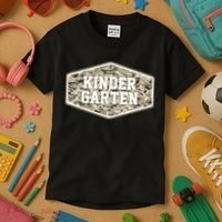 Retro Back To School Old Camo Kindergarten Kids T-Shirt thumb 3