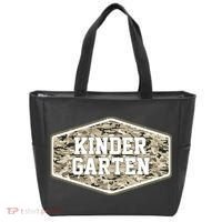 Retro Back To School Old Camo Kindergarten Tote Bag thumb 0