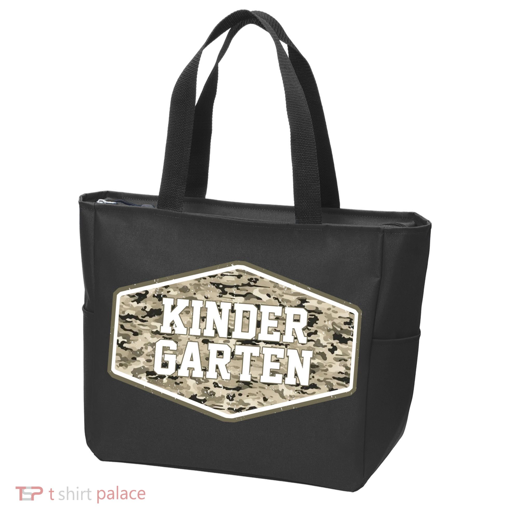 Retro Back To School Old Camo Kindergarten Tote Bag