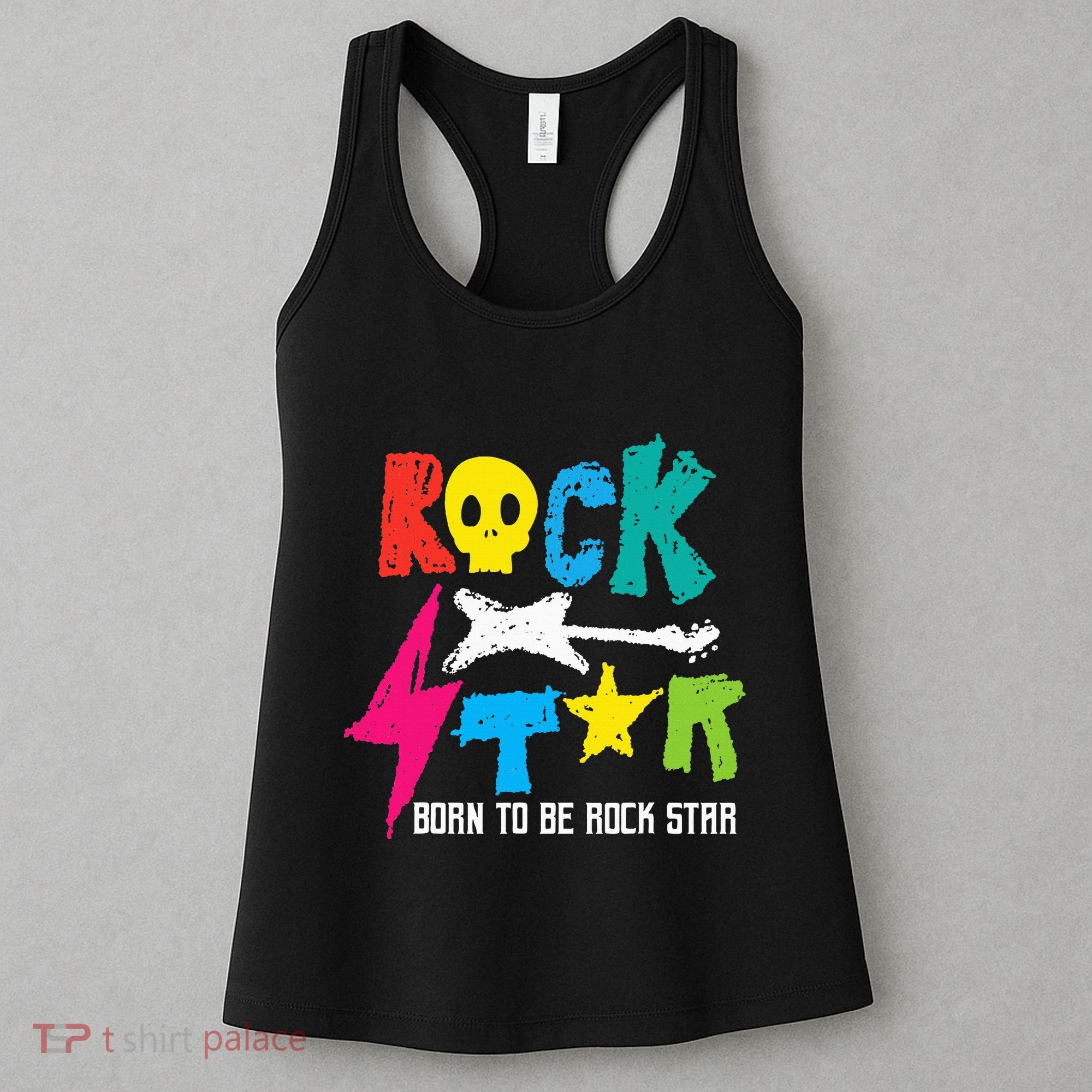 Rockstar Born To Be Rockstar Music Funny Gift Women's Tank Top