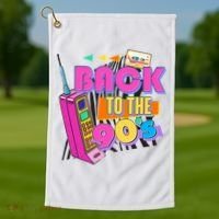 Retro Back To The 90's Nineties Golf Towel thumb 1