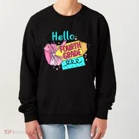 Retro Back To School Hello Fourth Grade Women's Sweatshirt thumb 0