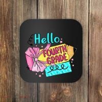 Retro Back To School Hello Fourth Grade Coaster thumb 0
