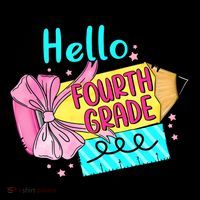 Retro Back To School Hello Fourth Grade Coaster thumb 2
