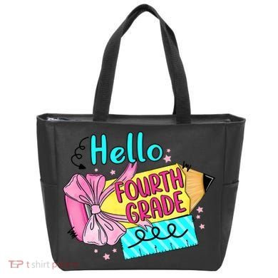 Retro Back To School Hello Fourth Grade Tote Bag