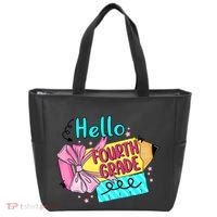 Retro Back To School Hello Fourth Grade Tote Bag thumb 0