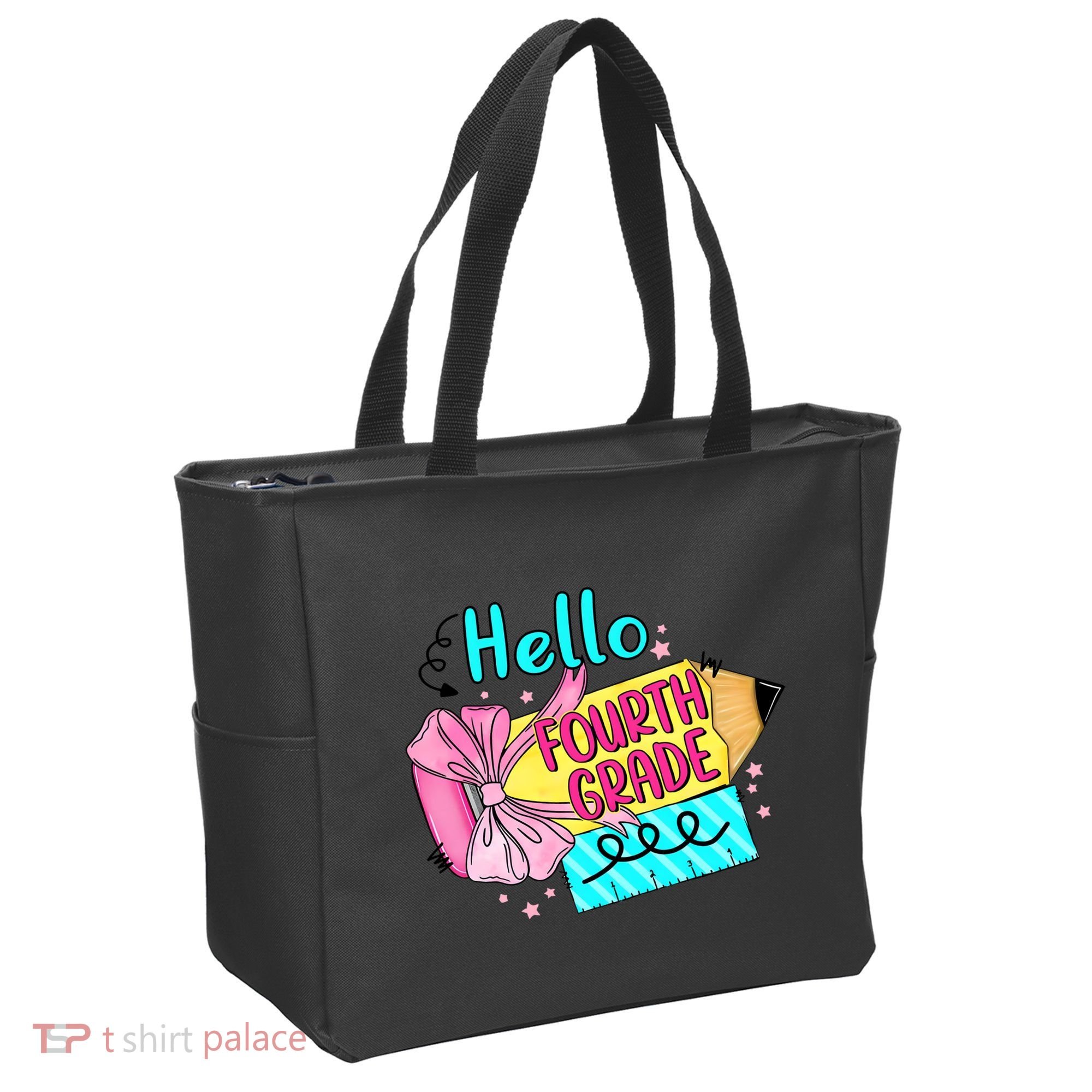 Retro Back To School Hello Fourth Grade Tote Bag