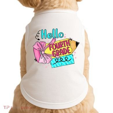 Retro Back To School Hello Fourth Grade Doggie Tank