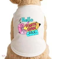 Retro Back To School Hello Fourth Grade Doggie Tank thumb 0