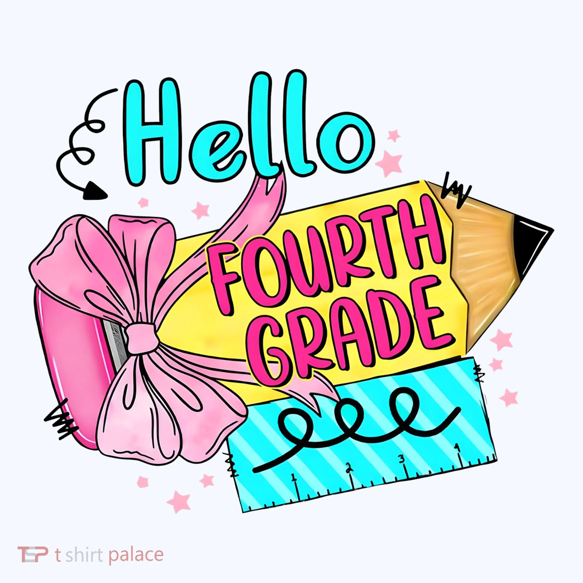 Retro Back To School Hello Fourth Grade Doggie Tank