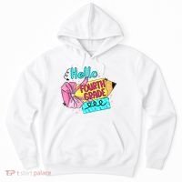 Retro Back To School Hello Fourth Grade Hoodie thumb 0