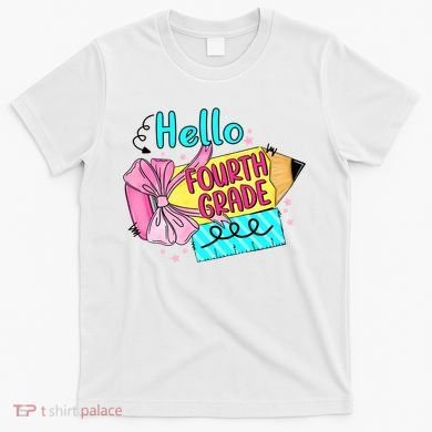 Retro Back To School Hello Fourth Grade T-Shirt