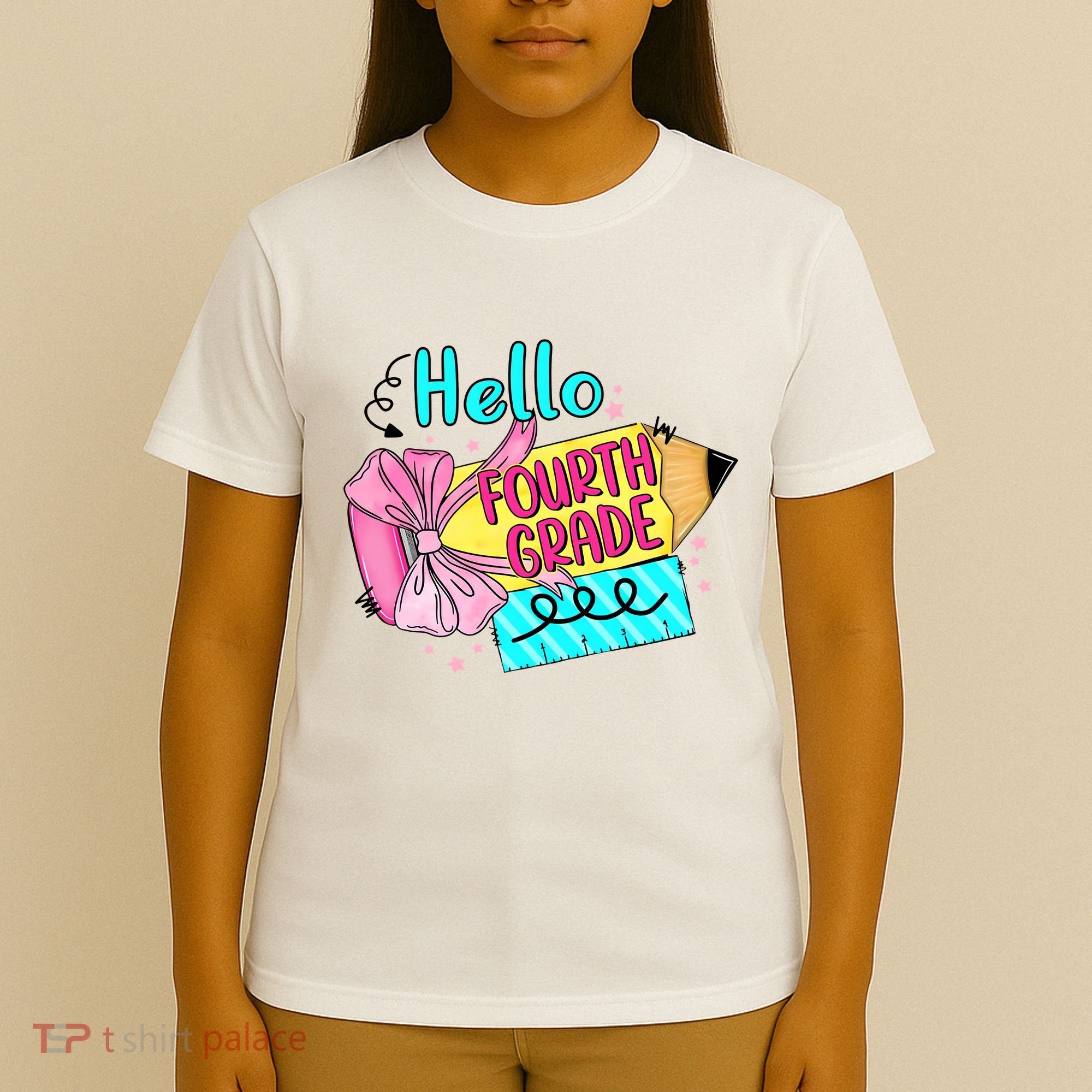 Retro Back To School Hello Fourth Grade T-Shirt