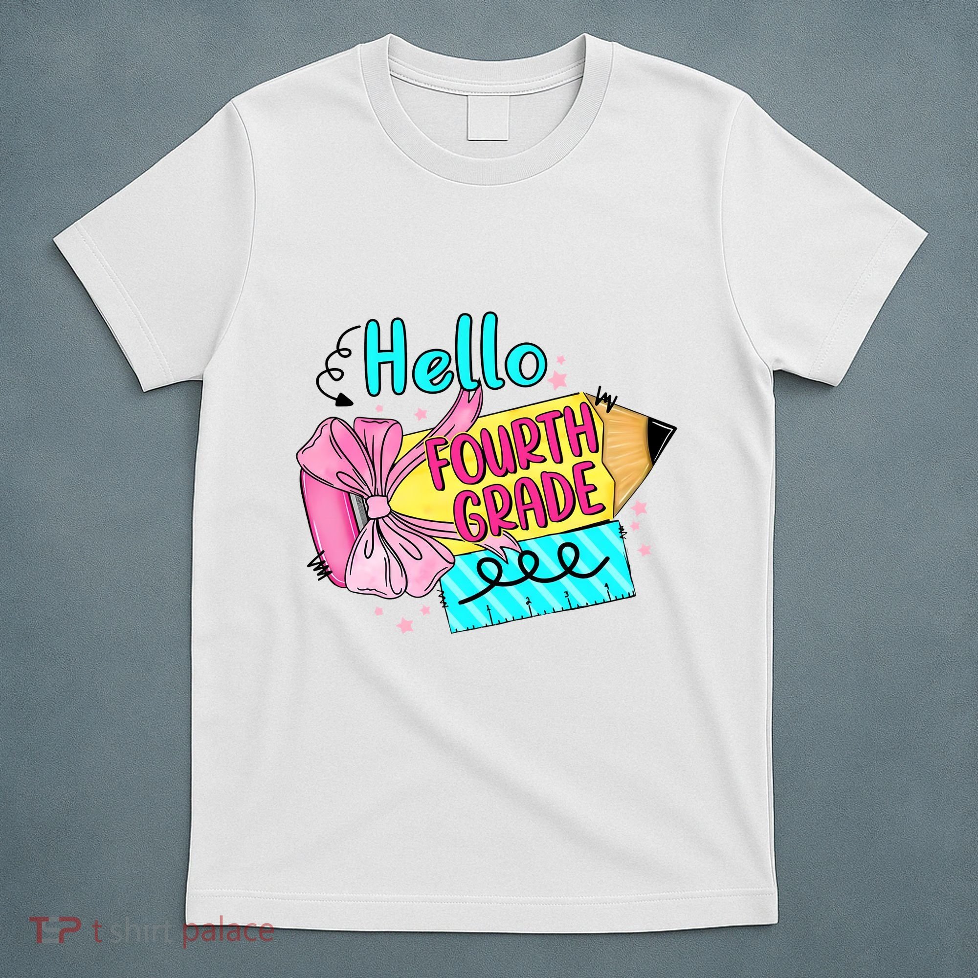 Retro Back To School Hello Fourth Grade T-Shirt