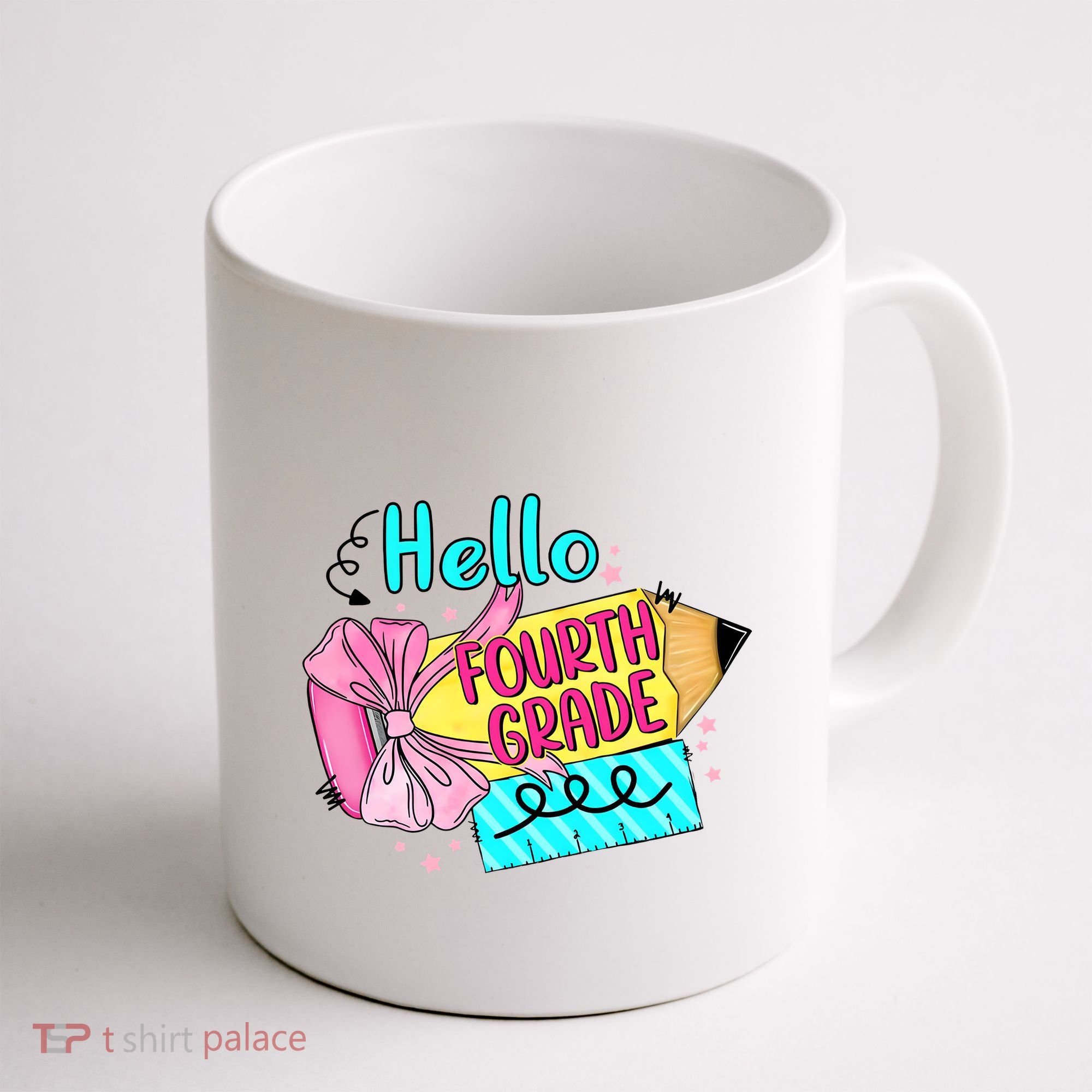 Retro Back To School Hello Fourth Grade Coffee Mug