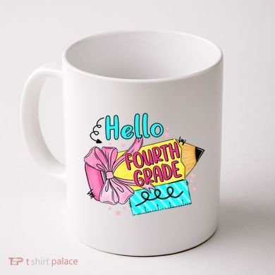 Retro Back To School Hello Fourth Grade Coffee Mug