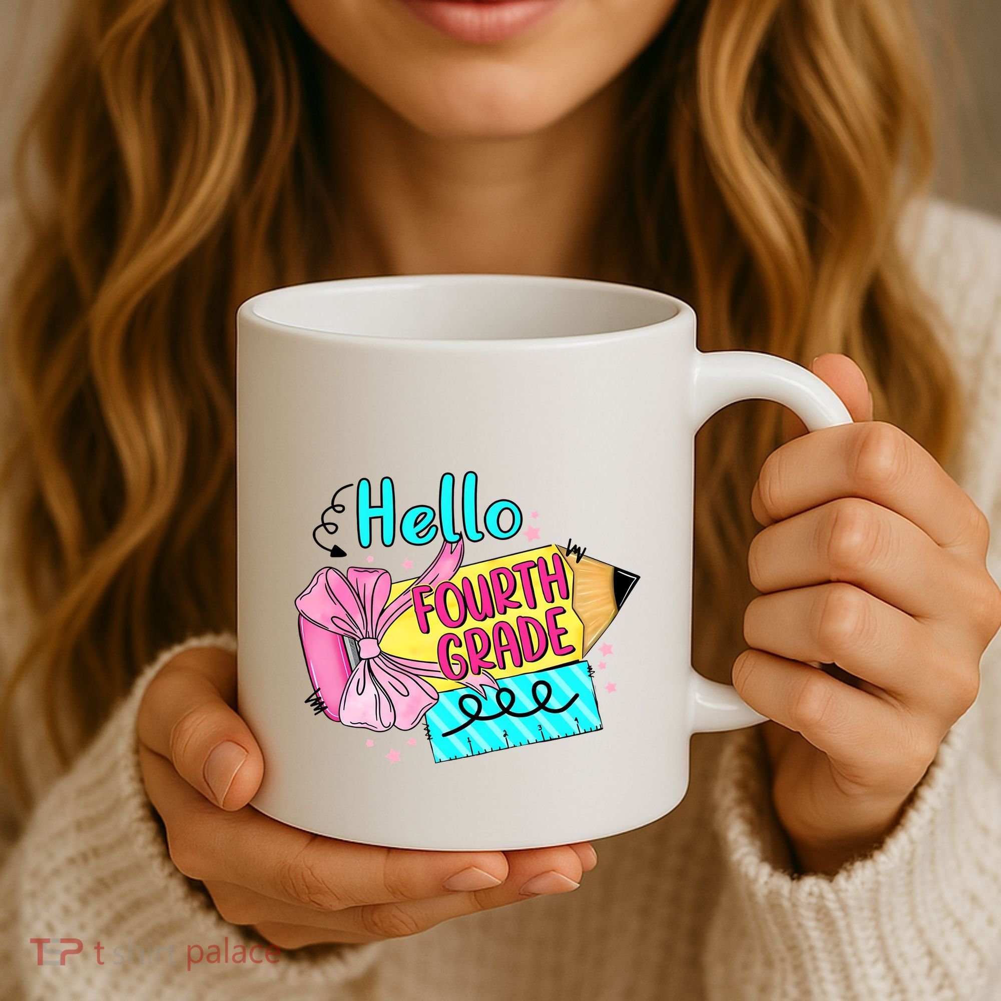 Retro Back To School Hello Fourth Grade Coffee Mug