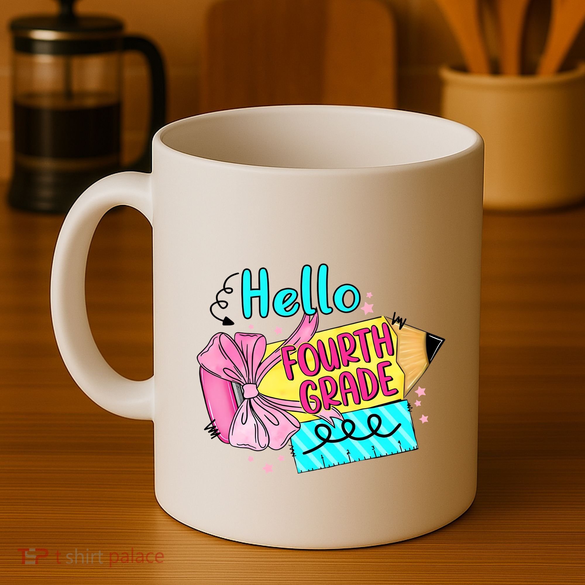 Retro Back To School Hello Fourth Grade Coffee Mug