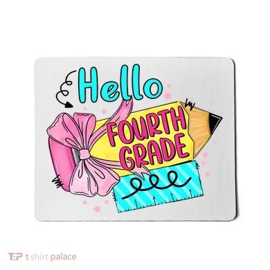 Retro Back To School Hello Fourth Grade Mousepad
