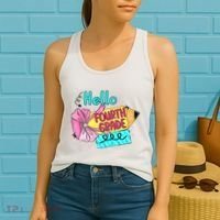 Retro Back To School Hello Fourth Grade Women's Tank Top thumb 2