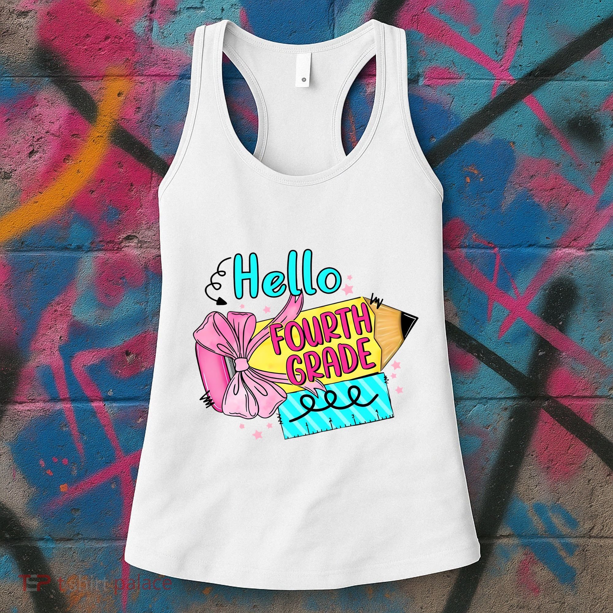 Retro Back To School Hello Fourth Grade Women's Tank Top