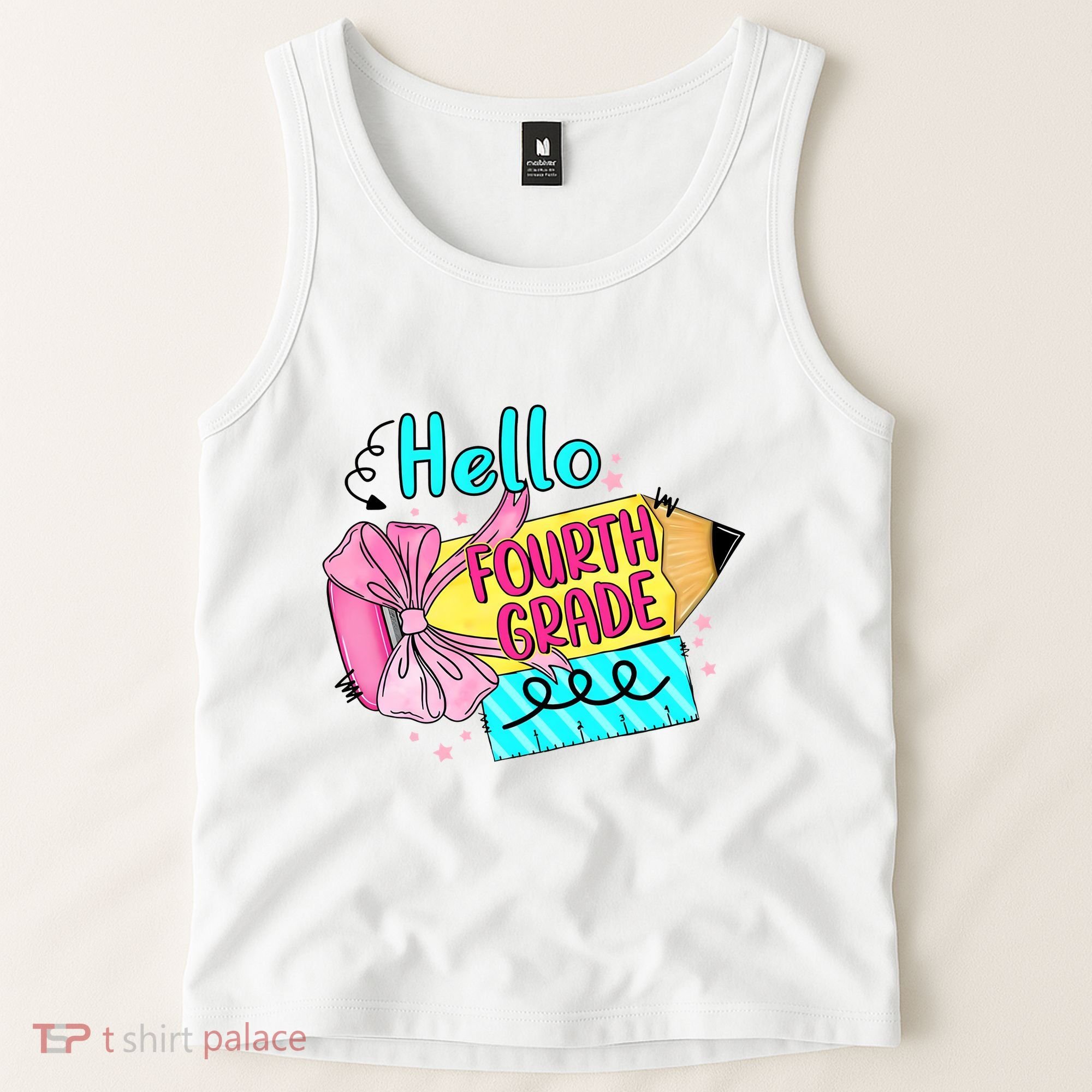 Retro Back To School Hello Fourth Grade Tank Top