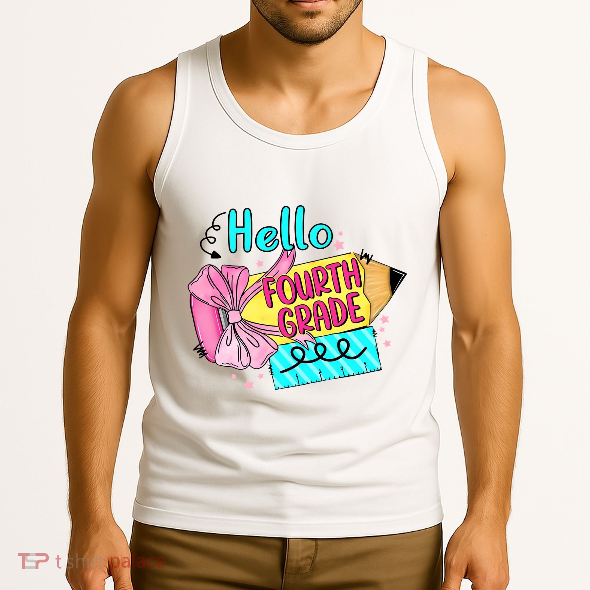 Retro Back To School Hello Fourth Grade Tank Top