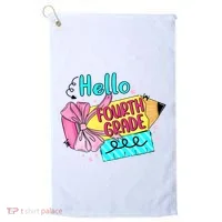 Retro Back To School Hello Fourth Grade Golf Towel thumb 0
