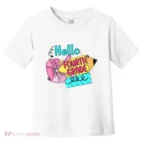 Retro Back To School Hello Fourth Grade Toddler T-Shirt thumb 0