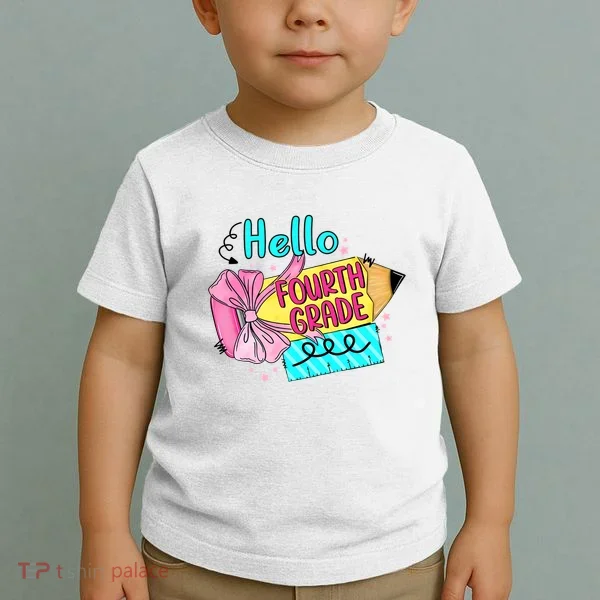 Retro Back To School Hello Fourth Grade Toddler T-Shirt