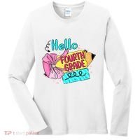 Retro Back To School Hello Fourth Grade Women's Long Sleeve Shirt thumb 0