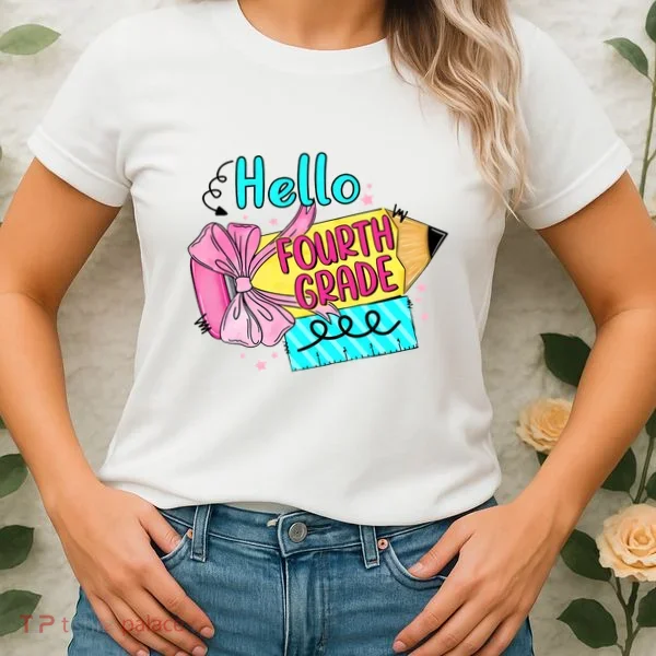 Retro Back To School Hello Fourth Grade Women's T-Shirt