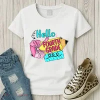 Retro Back To School Hello Fourth Grade Women's T-Shirt thumb 3