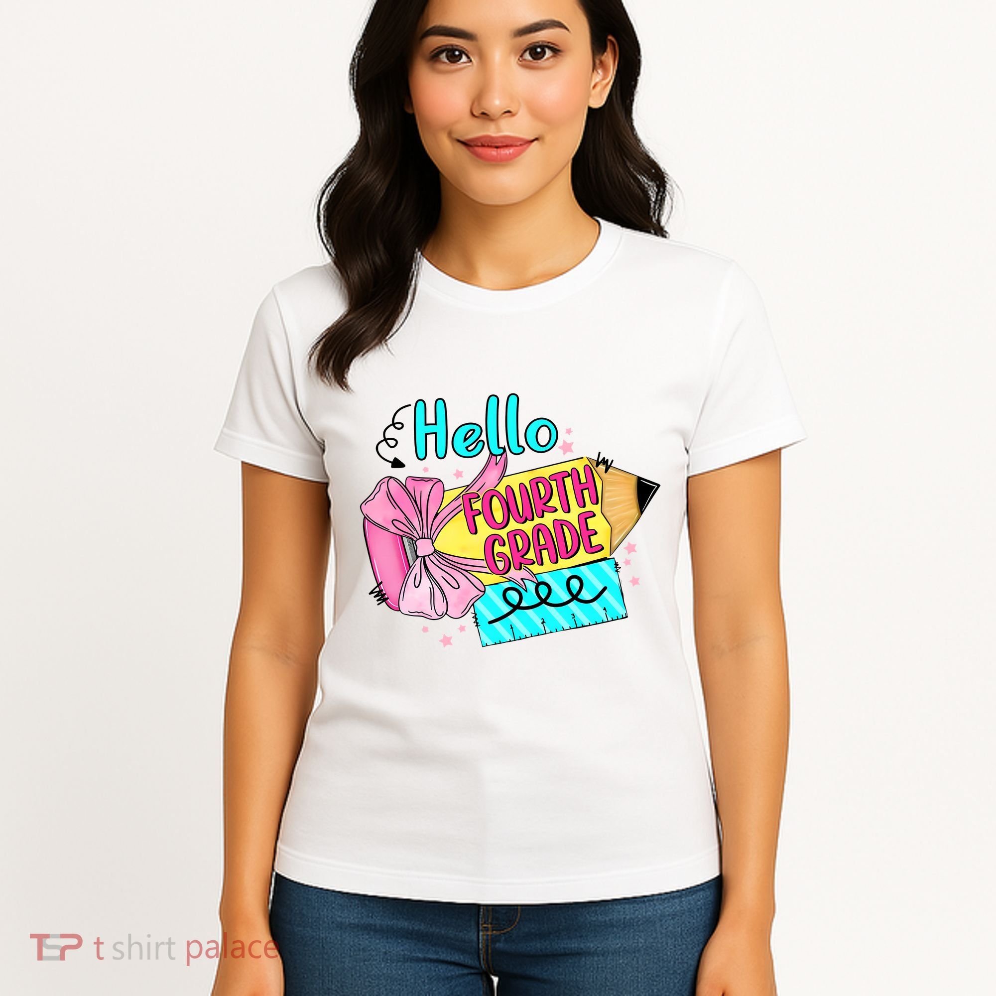 Retro Back To School Hello Fourth Grade Women's T-Shirt