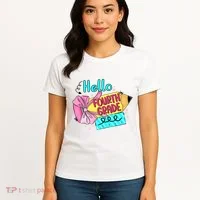 Retro Back To School Hello Fourth Grade Women's T-Shirt thumb 4